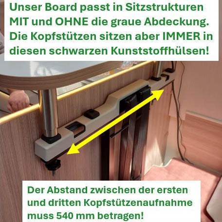 2-teiliges Ablageboard für Dethleffs Trend ab Modelljahr 2023