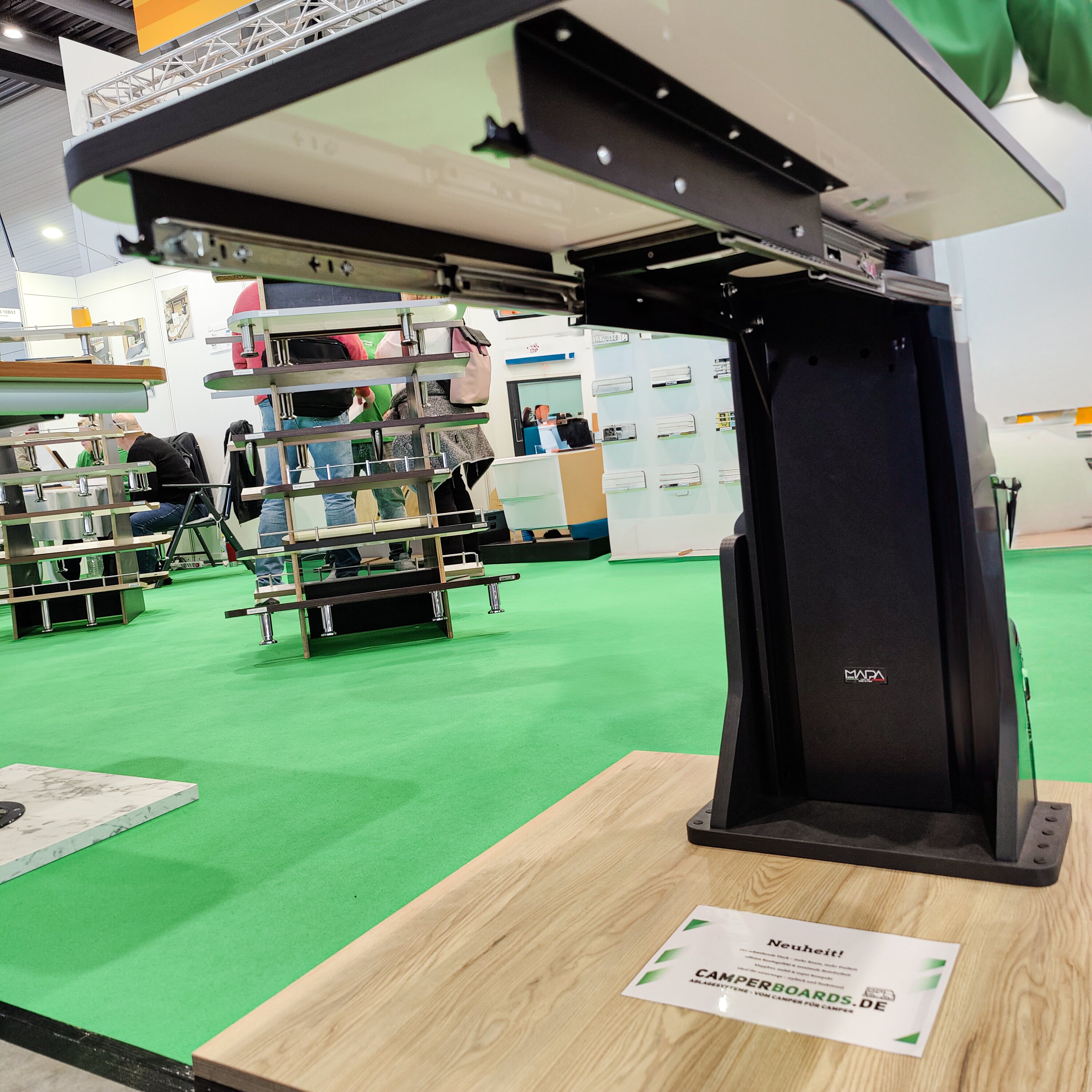 Floating table for panel vans and campervans