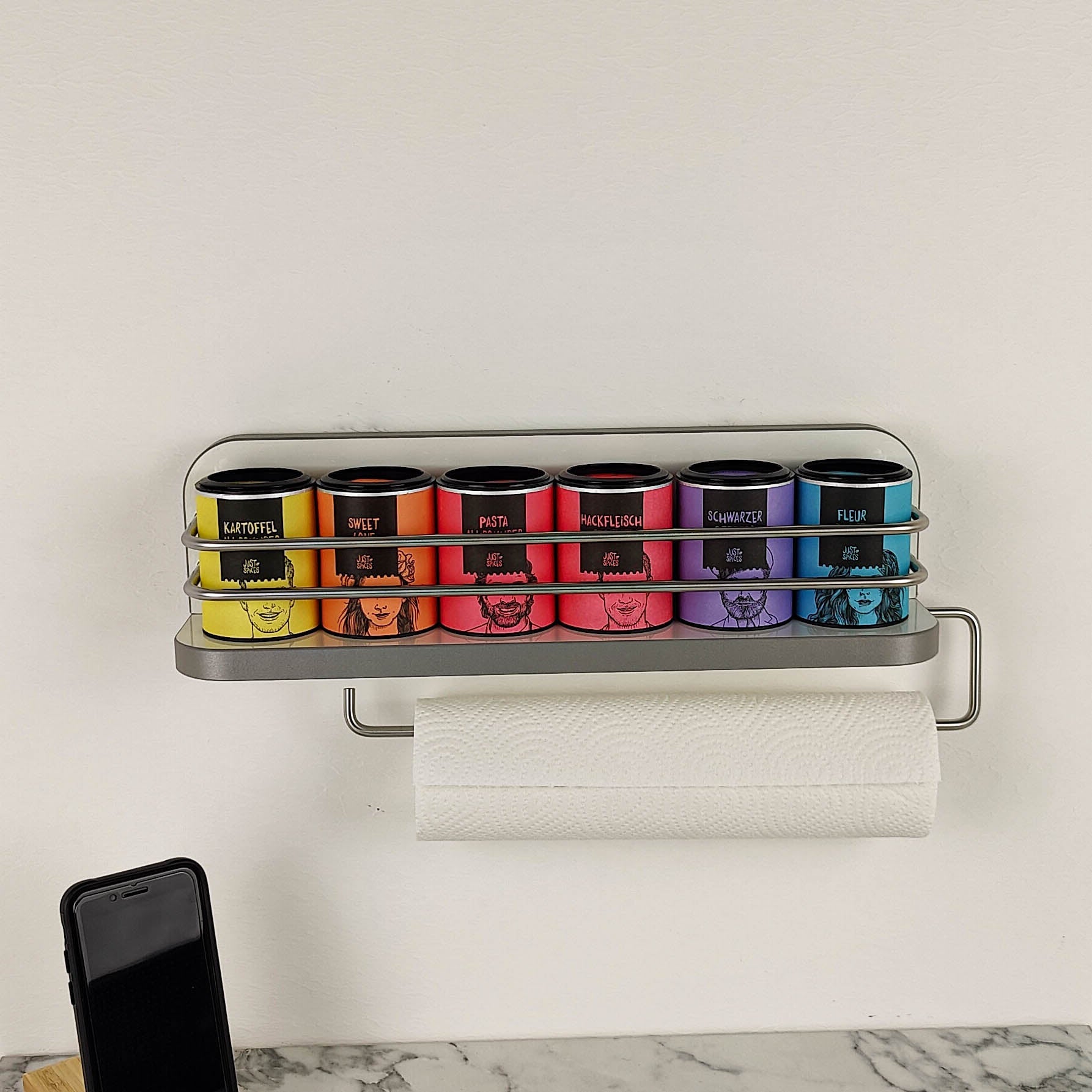 #farbe_Hochglanzweiß mit Kante in Grau/Anthrazit und Edelstahlreling