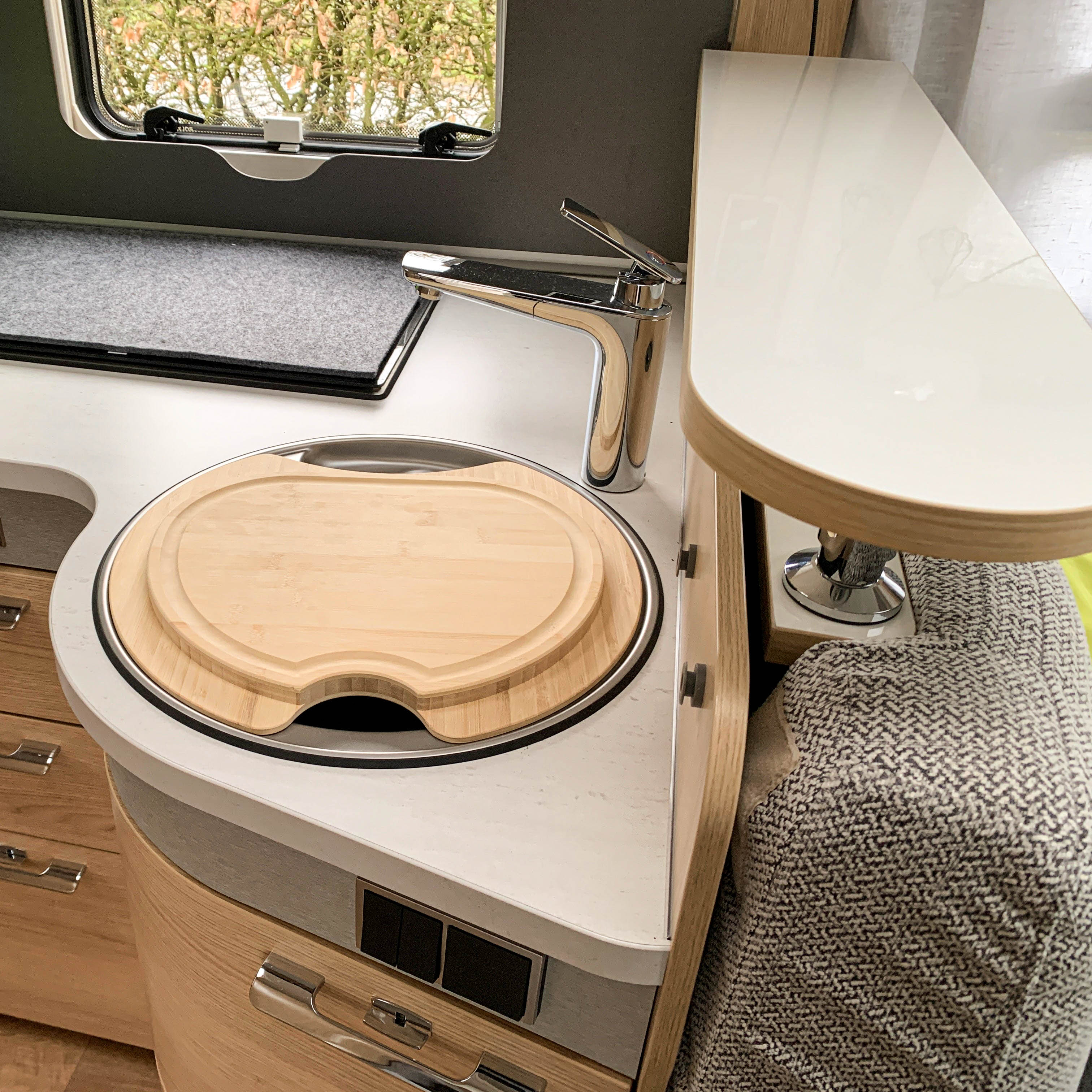 Schneidebrett mit Spülenabdeckung für Hymer und Eriba Modelle