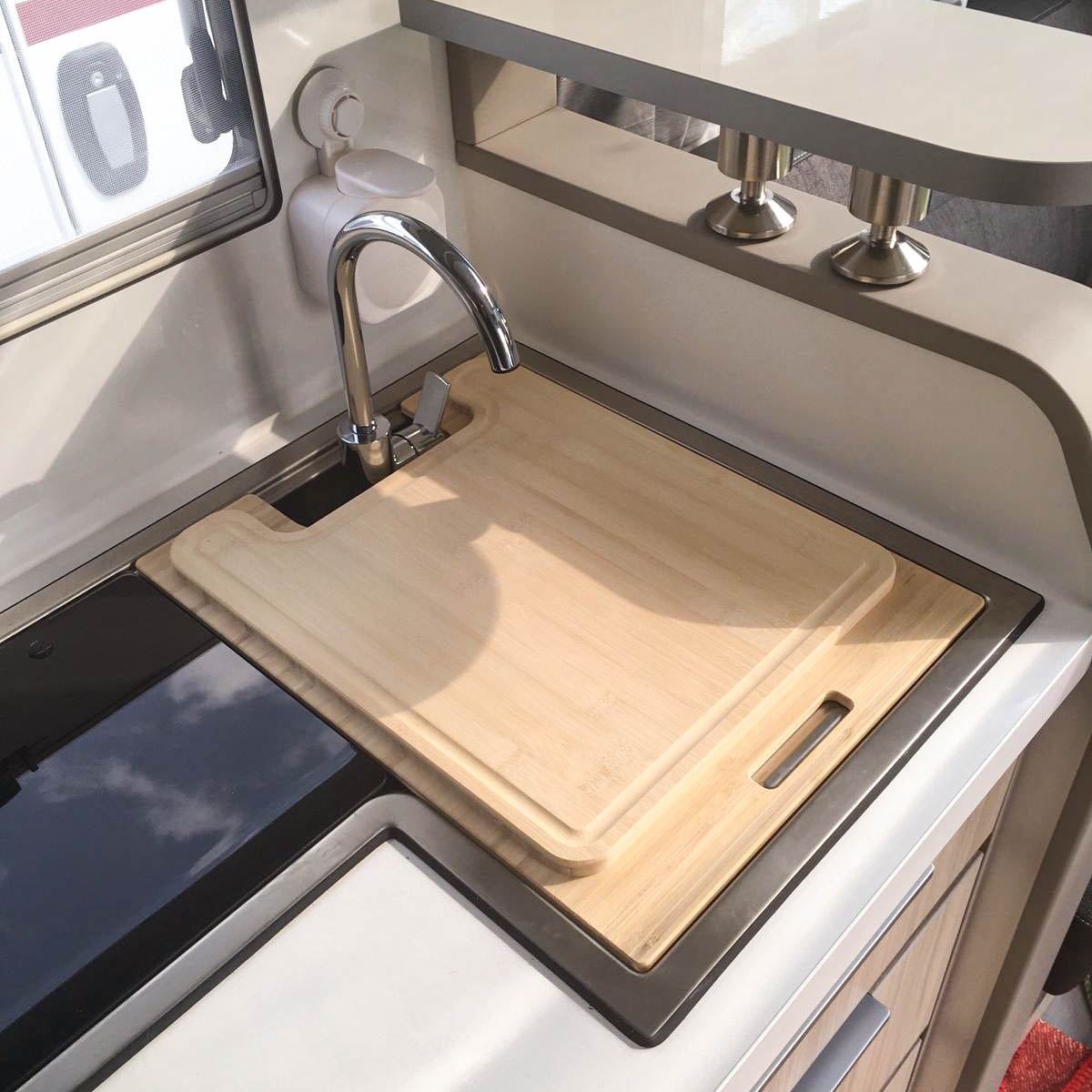 Planche à découper avec couvercle d'évier pour Adria Compact et de nombreuses caravanes Adria jusqu'à l'année modèle 2023
