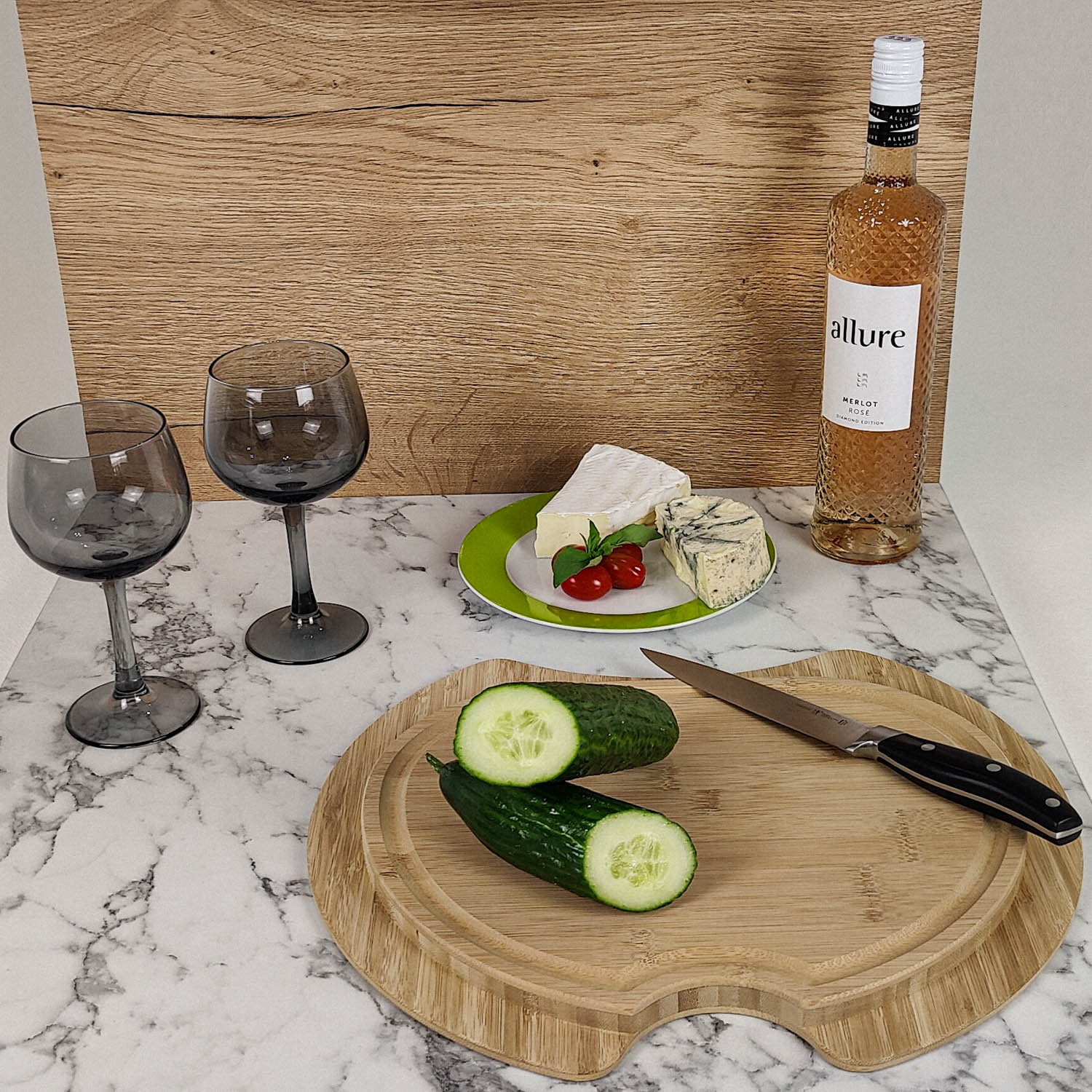 3026-Schneidebrett mit Spülenabdeckung für Hymer und Eriba Modelle - Bambus Dunkel