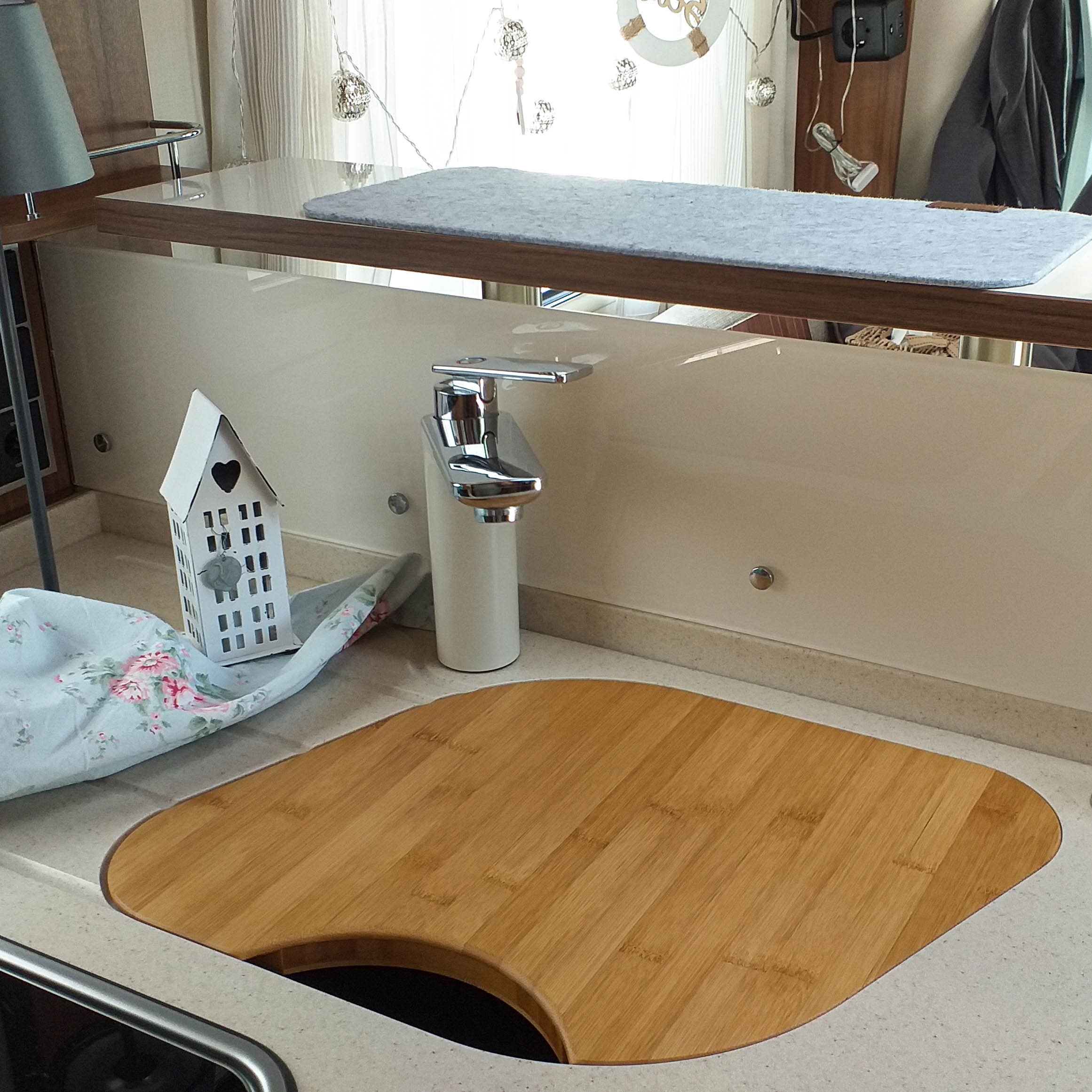 Schneidebrett mit Spülenabdeckung für Hymer Modelle ohne Rundspüle