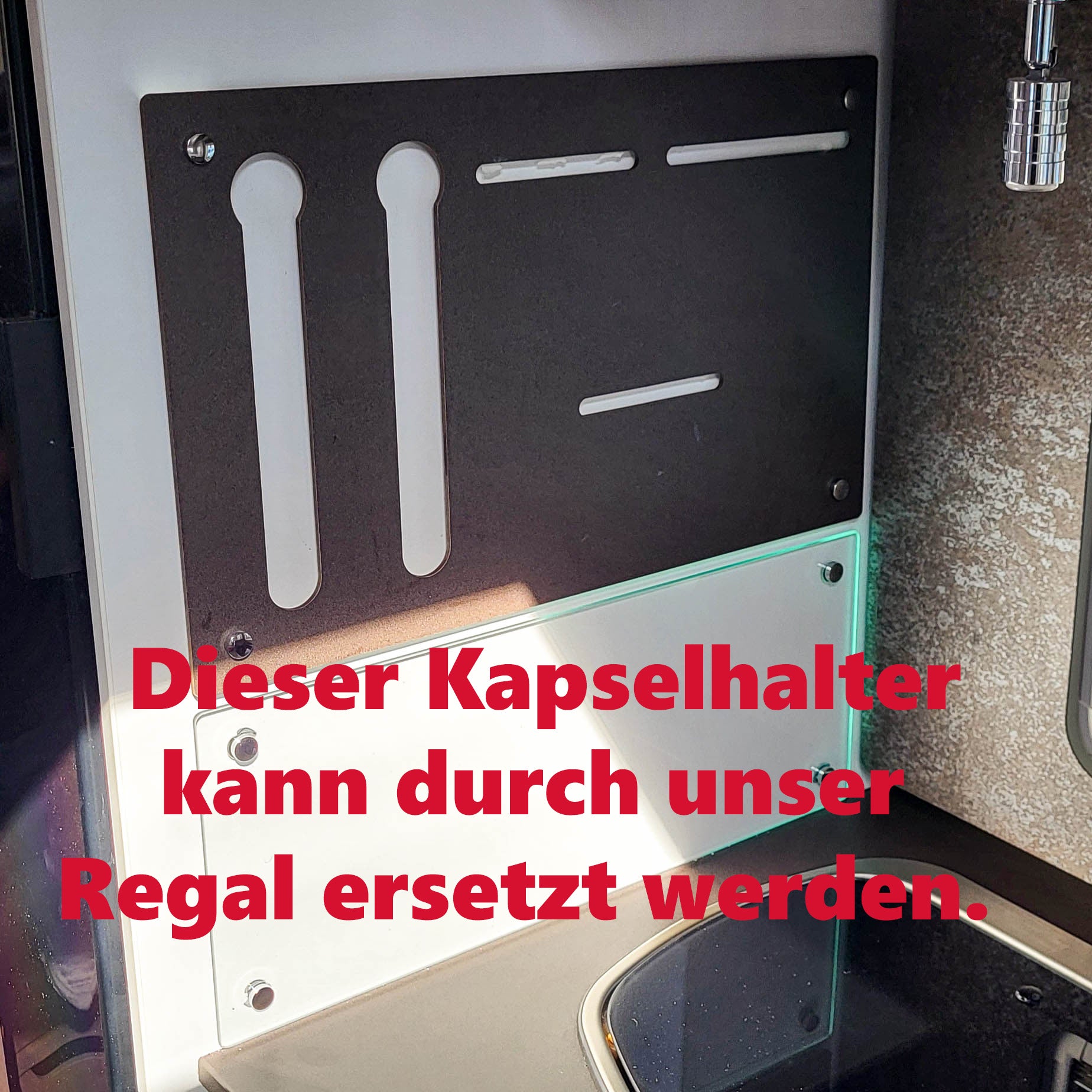 Wohnmobil Regal statt Kapselhalter für Bürstner